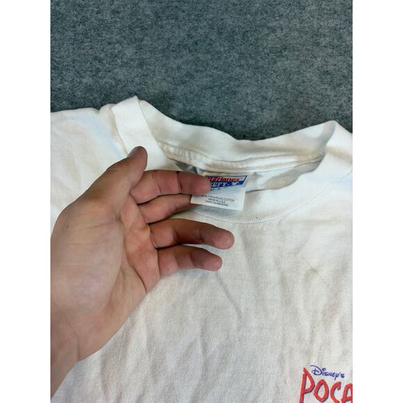 VINTAGE Disney Pocahontas Promo Shirt Mens XL White Summer Spectacular Tee 90s - Picture 7 of 7